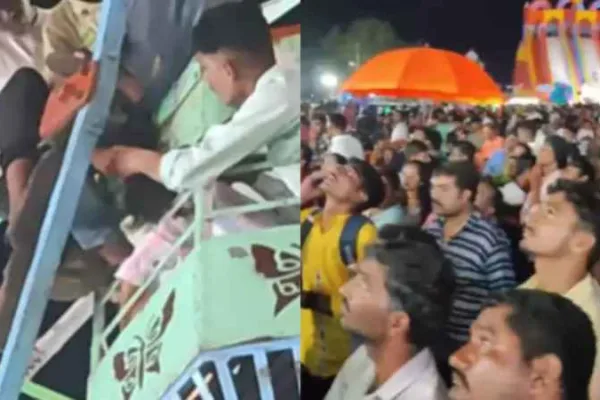 உஷார்..!! ராட்சத சக்கரத்தில் சிக்கிய பெண்ணின் தலைமுடி..!! திருவிழாவில் திகில் சம்பவம்..!!