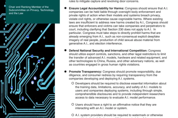 செனட்டர்கள் விரிவான AI ஒழுங்குமுறைக்கான இருதரப்பு வரைபடத்தை வெளியிட்டனர்
