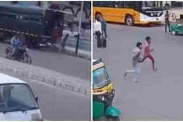 டீ குடிக்க போன போலீஸ்..!! வேனில் இருந்து தலைதெறிக்க தப்பியோடிய 3 குற்றவாளிகள்..!! அதிர்ச்சி வீடியோ..!!