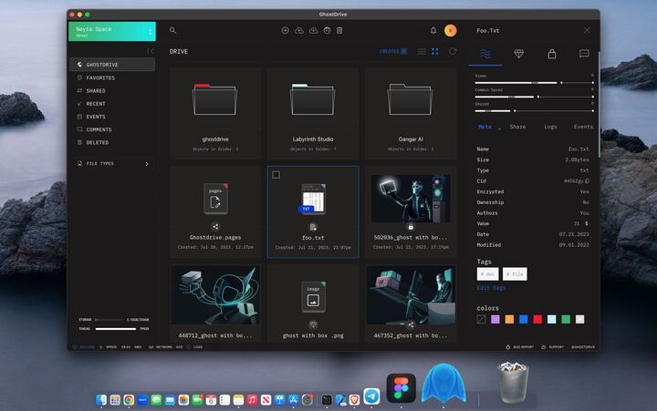 GhostDrive இன் இடைமுகம் உள்ளுணர்வு மற்றும் மையப்படுத்தப்பட்ட தளங்களில் இருந்து பயனர்களுக்கு நன்கு தெரிந்த அனுபவத்தை வழங்குகிறது.  ஆதாரம்: கோஸ்ட் டிரைவ்