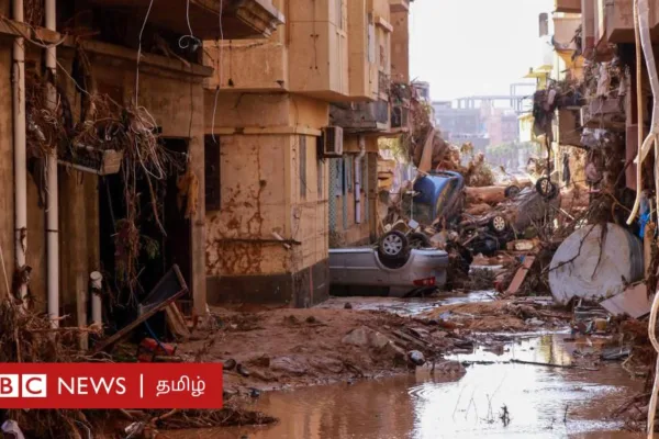 லிபியா வெள்ளம்: பல கி.மீ. தொலைவுக்கு அடித்துச் செல்லப்பட்ட மக்கள் - உறைய வைக்கும் காட்சிகள்