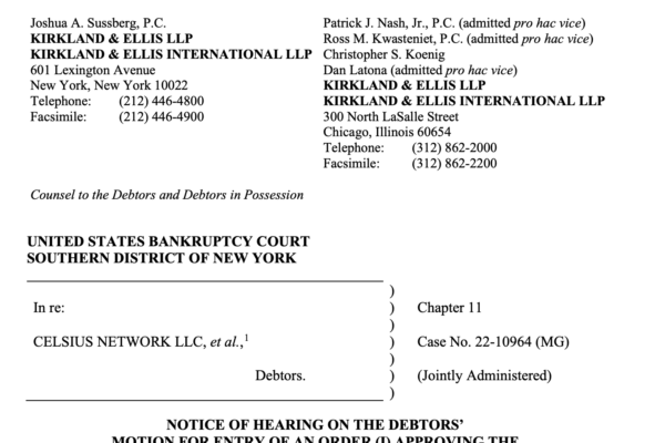 Celsius மற்றும் Core Scientific ஆகியவை $14M தீர்வை வழக்கிற்காக முன்மொழிகின்றன