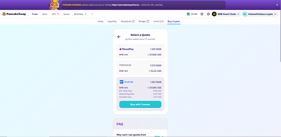 Pancakeswap பல சங்கிலிகளில் ஃபியட் ஆன்போர்டிங்கிற்காக Transak ஐ ஒருங்கிணைக்கிறது
