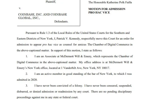 SEC vs. Coinbase: புதிய வழக்கறிஞர் பேட்ரிக் கென்னடி சண்டையில் இணைகிறார்