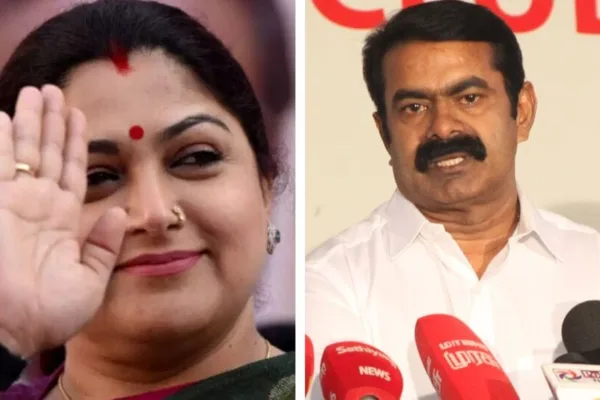 Seeman: “அது சனாதனம் இல்ல மாட்டுச்சாணம்.. உங்க கால கழுவி குடிக்கணுமா?.. - குஷ்புவிற்கு ஆவேச பதிலடி கொடுத்த சீமான்!