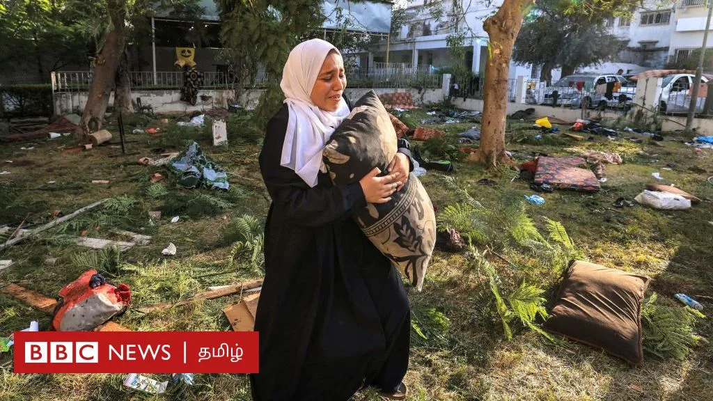 இஸ்ரேல் - ஹமாஸ் போர்: காஸா மருத்துவமனை குண்டு வெடிப்புக்கு யார் காரணம்? பிபிசிக்கு கிடைத்த காணொளிகள், படங்கள் கூறுவது என்ன?