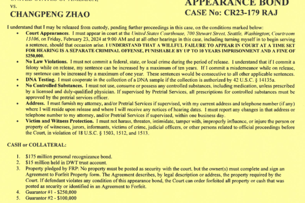 $175M பத்திரத்தில் வெளியிடப்பட்ட CZ, துபாய்க்குத் திரும்பலாம்