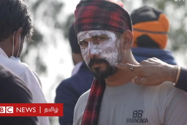 போராட்டம் நடத்தும் விவசாயிகள் கண்ணீர்ப்புகை குண்டுகளைச் சமாளிக்கக் கண்டுபிடித்த புதிய உத்திகள் – காணொளி